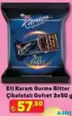 ETİ KARAM GURME BİTTER ÇİKOLATALI GOFRET 3X50 G